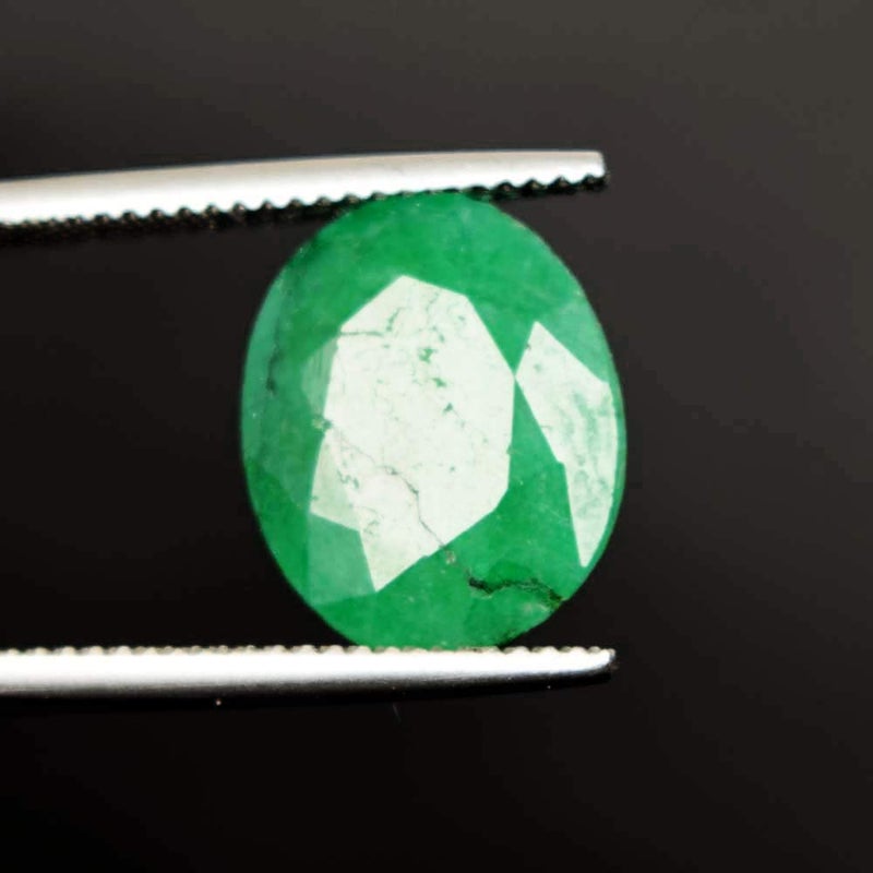 GEMHUB Gemstone For Jewelry Making 5.20 Carat Colombian Egl Certified Natural Green Emerald Oval Cut Loose Gemstone Jewelry For Women - Image 2